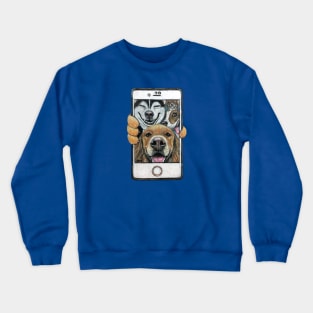 Selfie Dogs Crewneck Sweatshirt